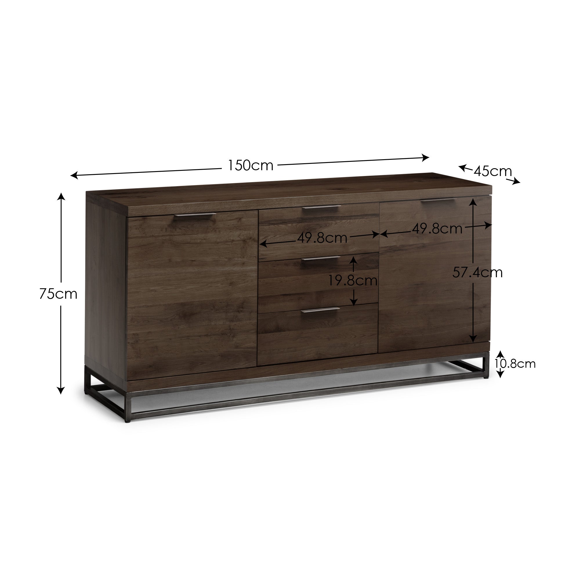 Alberta Dark Oak Wood Sideboard